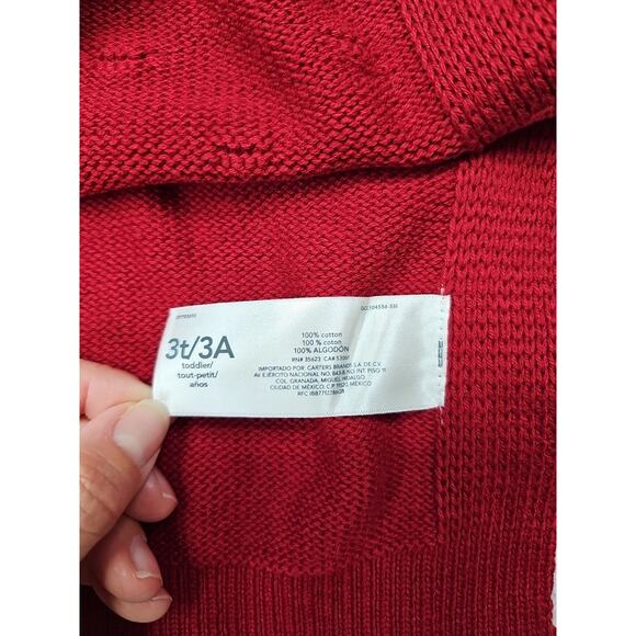 Carters Poncho Sweater Girls 3T Swiss Dot Red Christmas Holiday New - Picture 5 of 7